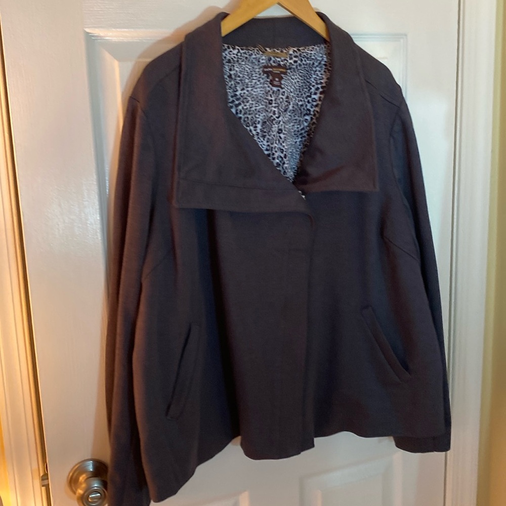 LAST CHANCE! Dana Bachman 3xl zip up Bomber Blazer Jacket plus
